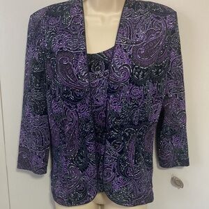 Onyx Nite purple and black tank and jacket set